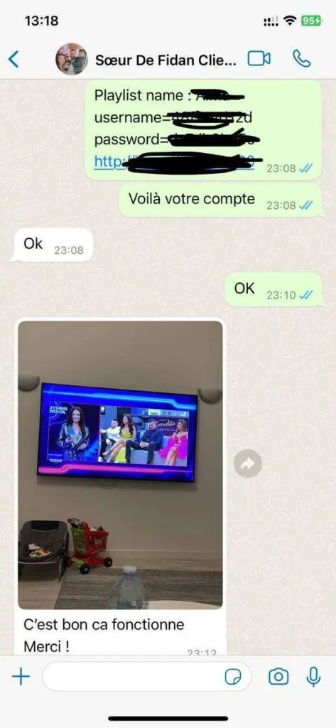 Lemo IPTV WhatsApp support conversation example image 5
